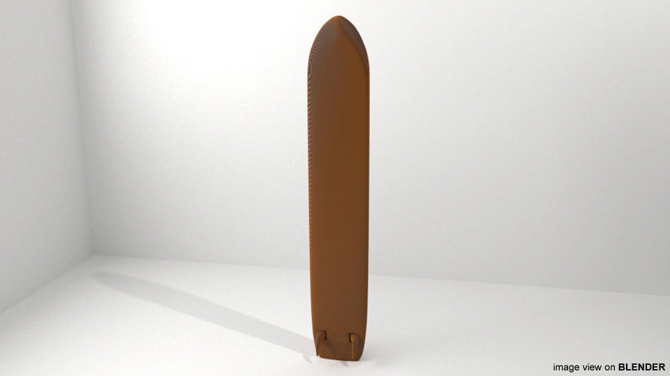 Surfboard - Type 3 3D Model .c4d .max .obj .3ds .fbx .stl .blend