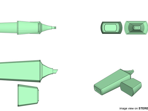 Stationary - Highlight Pen 3D Model