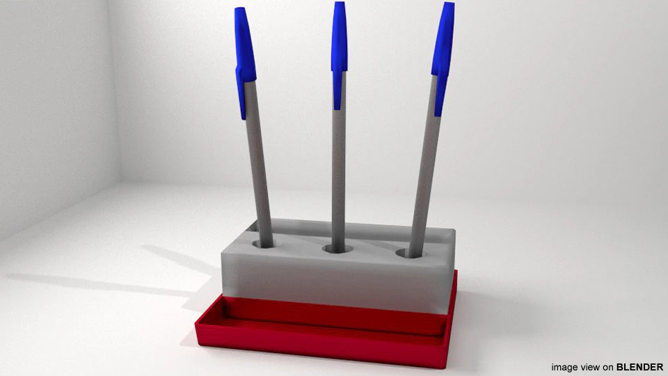 Stationary - Pen holder 3D Model .c4d .max .obj .3ds .fbx .stl .blend 