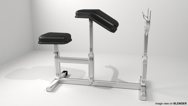 Exercise Machine - Armcurl Bench Model 3D .c4d .max .obj .3ds .fbx .stl .blend 