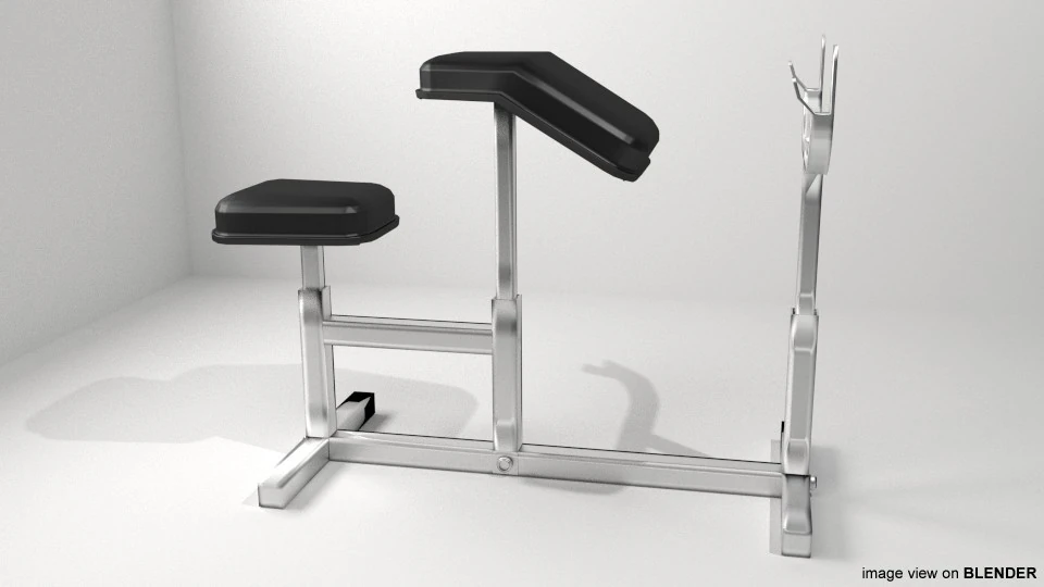 Exercise Machine - Armcurl Bench 3D Model .c4d .max .obj .3ds .fbx .stl .blend 