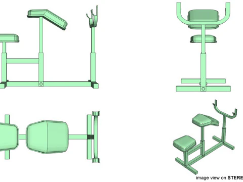 Exercise Machine - Armcurl Bench 3D Model