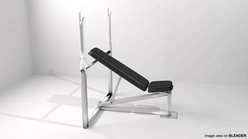 Exercise Machine - Chest Bench 3D Model .c4d .max .obj .3ds .fbx .stl .blend 