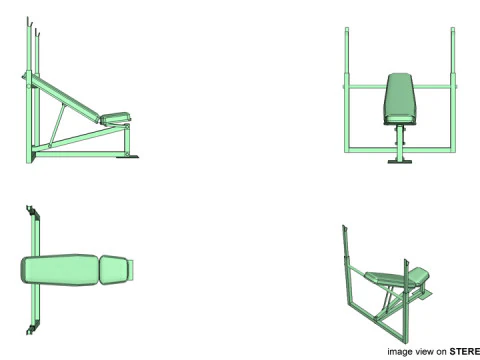 Macchina per esercizi - Panca per pettorali Modello 3D
