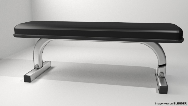 Exercise Machine - Flat Bench 3D Model .c4d .max .obj .3ds .fbx .stl .blend 