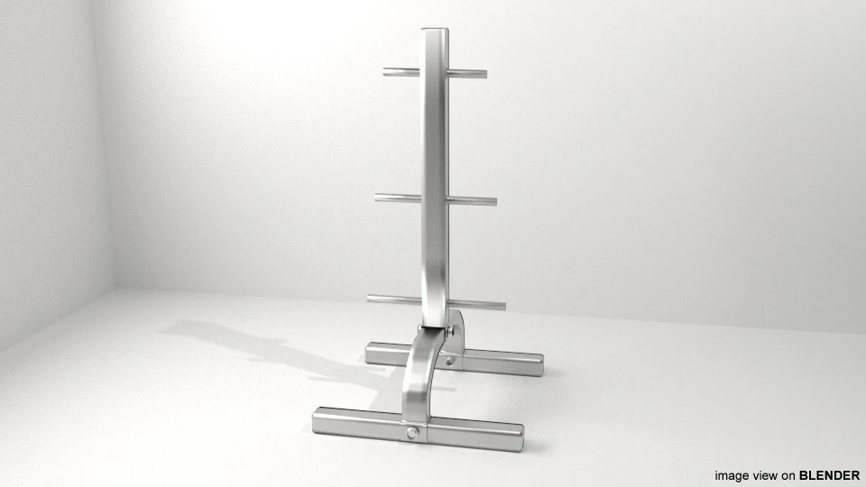 Exercise Storage - Weight Plate Rack 3D Model .c4d .max .obj .3ds .fbx .stl .blend 