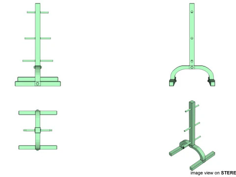 Exercise Storage - Weight Plate Rack 3D Model