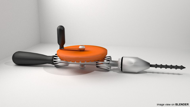 Craftsman Handtools - Hand Drill 3D Model .c4d .max .obj .3ds .fbx .stl .blend 