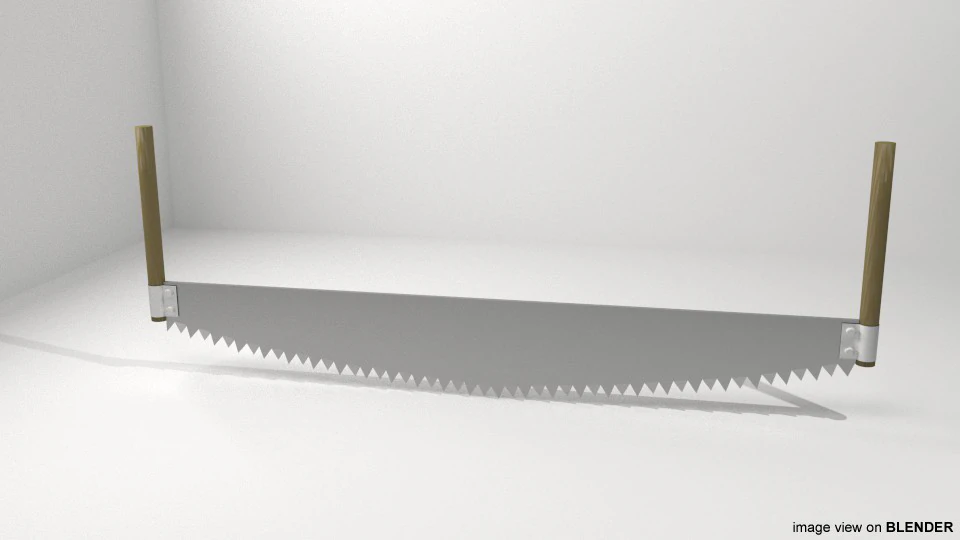 Craftsman Handtools - Two-man Saw 3D Model .c4d .max .obj .3ds .fbx .stl .blend