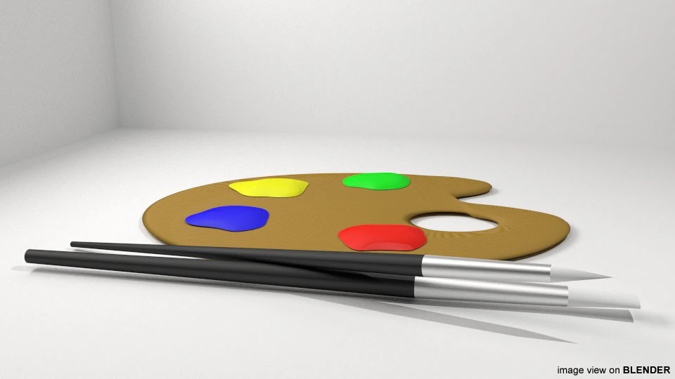 Drawing Tool - Color Palette 3D Model .c4d .max .obj .3ds .fbx .stl .blend