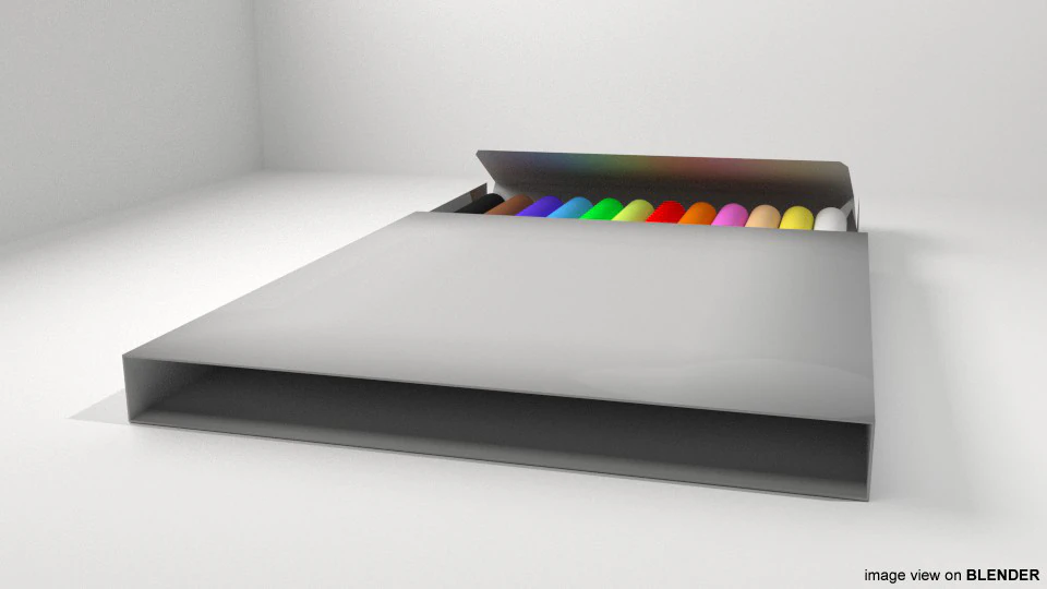 Drawing Tool - Colored Pencil 3D Model .c4d .max .obj .3ds .fbx .stl .blend 
