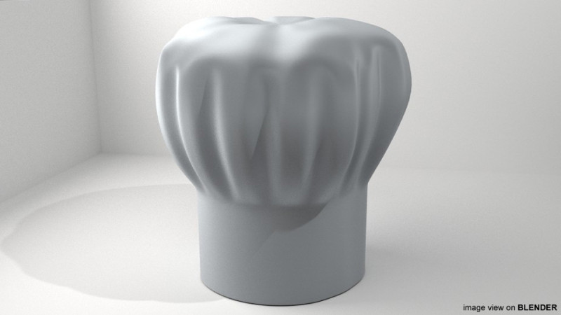 Hat - Chef Toque Type 2 3D Модель .c4d .max .obj .3ds .fbx .stl .blend 