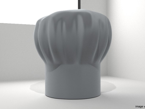 Hat - Chef Toque Type 2 3D Модель