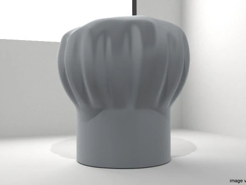 Hat - Chef Toque Type 2 3D Model