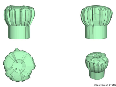 Hat - Chef Toque Type 2 3D Модель