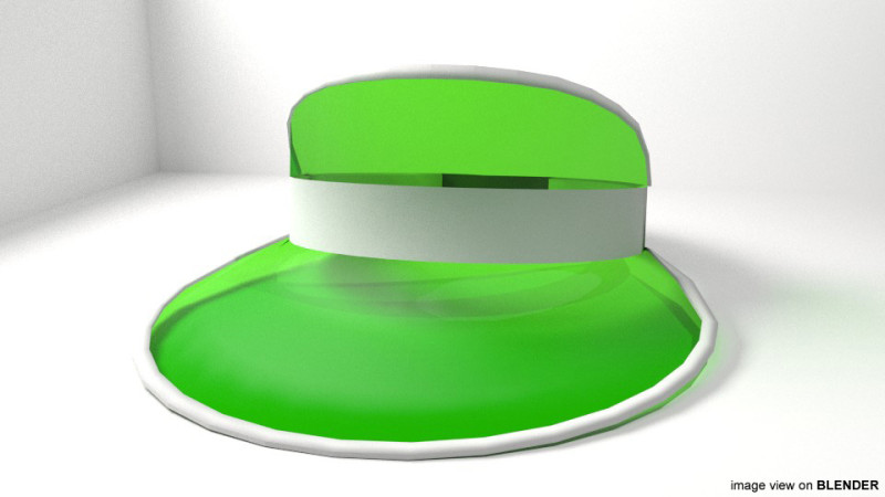 Hat - Green Eyeshade Model 3D .c4d .max .obj .3ds .fbx .stl .blend 