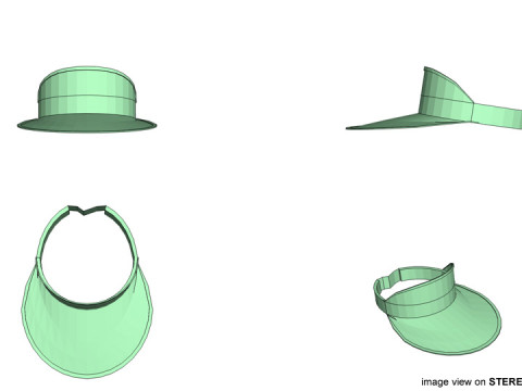 Hat - Green Eyeshade Model 3D