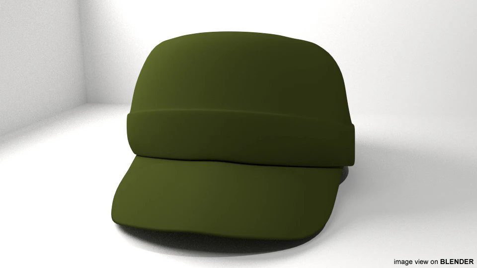 Hat - Patrol Cap 3D Model .c4d .max .obj .3ds .fbx .stl .blend 