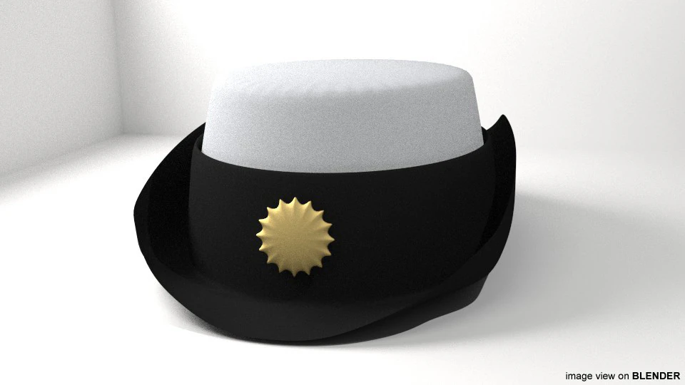 Hat - Peaked Female 3D Model .c4d .max .obj .3ds .fbx .stl .blend