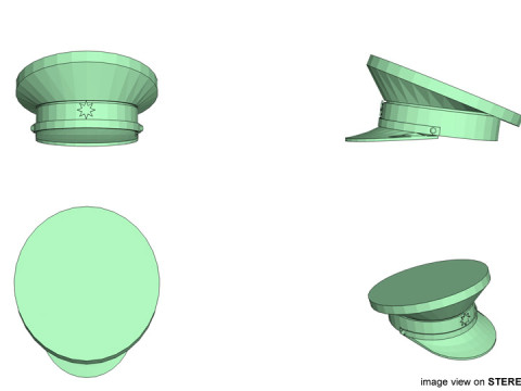Hat - Peaked Male 3Dモデル