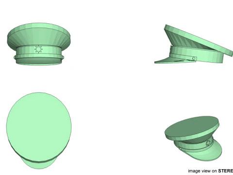 Hat - Peaked Male 3D Model