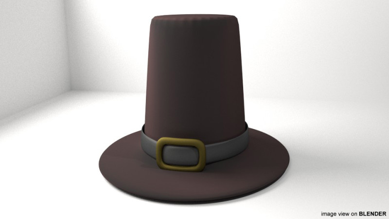 Hat - Pilgrim Model 3D .c4d .max .obj .3ds .fbx .stl .blend 