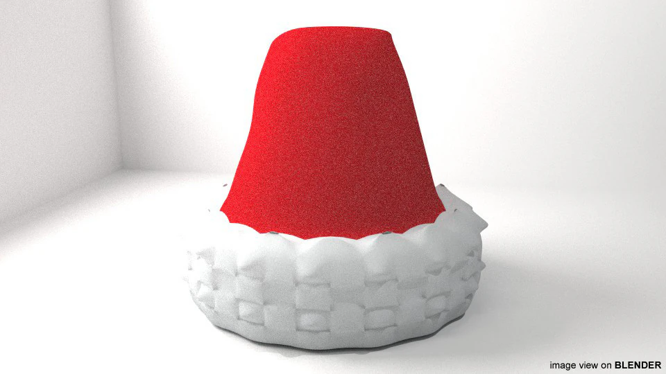 Hat - Santa 3D Model .c4d .max .obj .3ds .fbx .stl .blend 