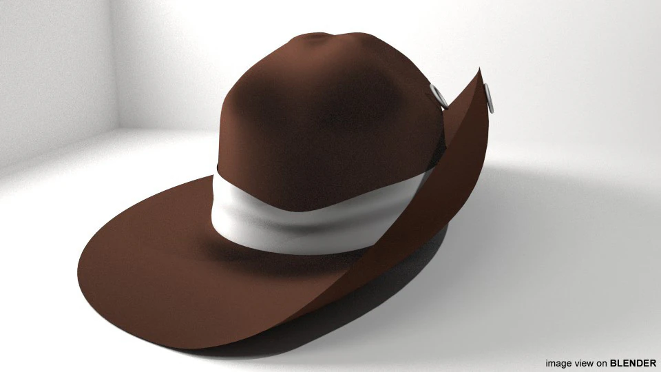 Hat - Slouch 3D Model .c4d .max .obj .3ds .fbx .stl .blend 