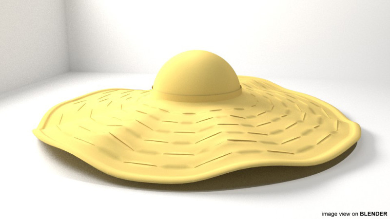Hat - Sunhat 3D Model .c4d .max .obj .3ds .fbx .stl .blend 