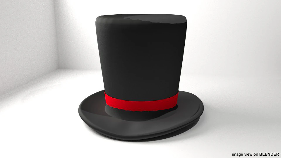 Hat - Tophat 3D Model .c4d .max .obj .3ds .fbx .stl .blend