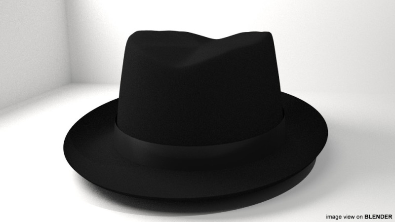 Hat - Trilby 3D Model .c4d .max .obj .3ds .fbx .stl .blend 