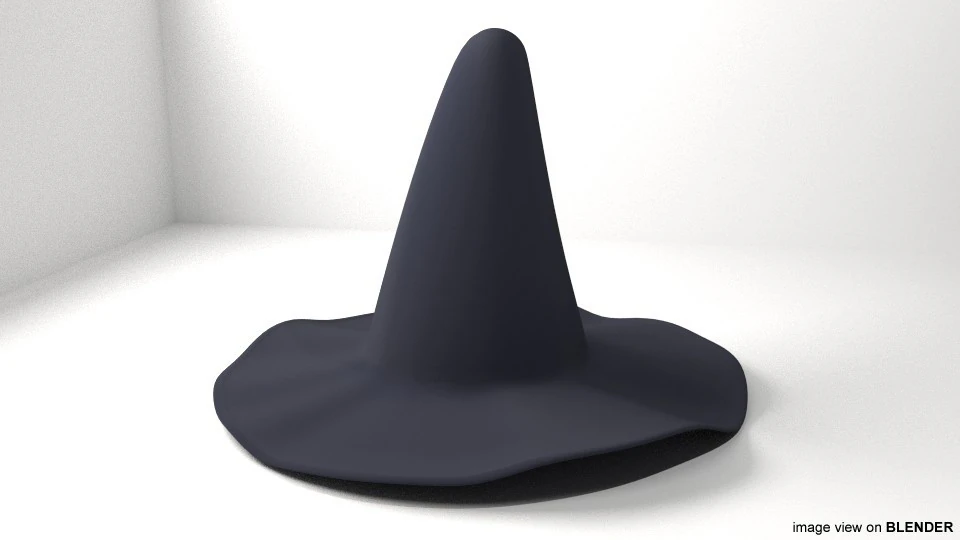 Hat - Witch 3D Model .c4d .max .obj .3ds .fbx .stl .blend 