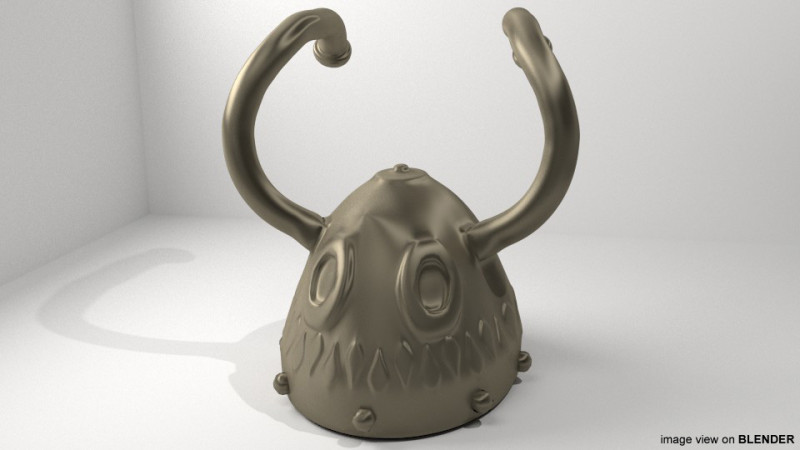 Ancient Combat Helmet - Celtic Horn Modèle 3D .c4d .max .obj .3ds .fbx .stl .blend 