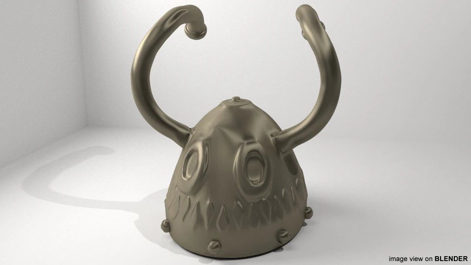 Capacete de Combate Antigo - Chifre Celta Modelo 3D .c4d .max .obj .3ds .fbx .stl .blend 