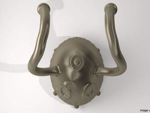Ancient Combat Helmet - Celtic Horn Modèle 3D