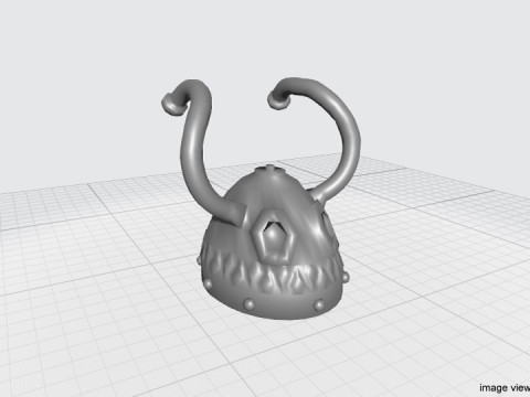 Ancient Combat Helmet - Celtic Horn Modèle 3D