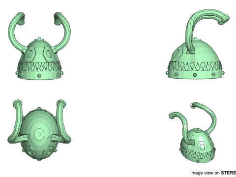 Capacete de Combate Antigo - Chifre Celta Modelo 3D