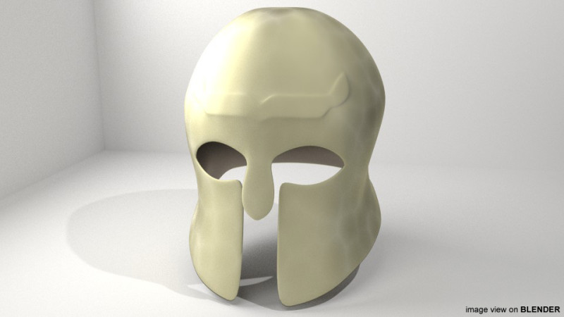 Ancient Combat Helmet- Greek Corithian 3D Model .c4d .max .obj .3ds .fbx .stl .blend 