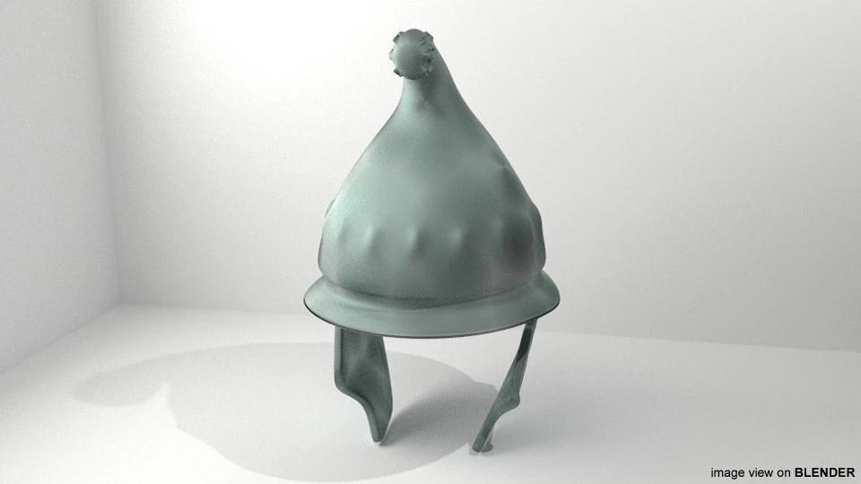 Ancient Combat Helmet - Greek Phrygian 3D Model .c4d .max .obj .3ds .fbx .stl .blend 