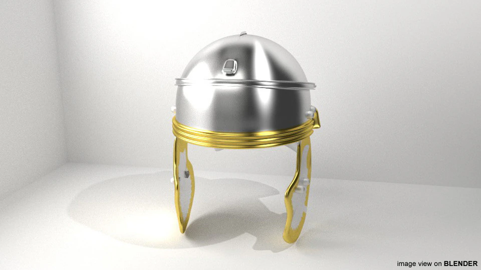 Ancient Combat Helmet - Imperial Gallic 3D Model .c4d .max .obj .3ds .fbx .stl .blend