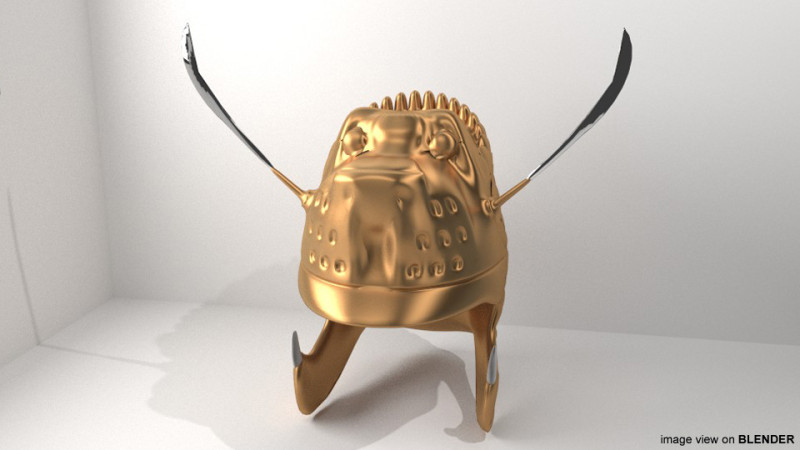 Ancient Combat Helmet - Macedonian Lionhead 3D मॉडल .c4d .max .obj .3ds .fbx .stl .blend 