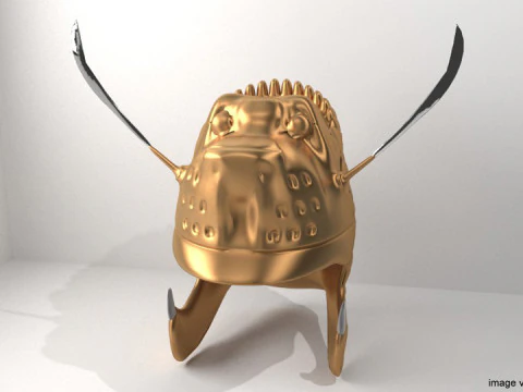 Helm Tempur Kuno - Lionhead Makedonia Model 3D