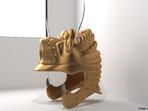 Ancient Combat Helmet - Macedonian Lionhead 3D मॉडल