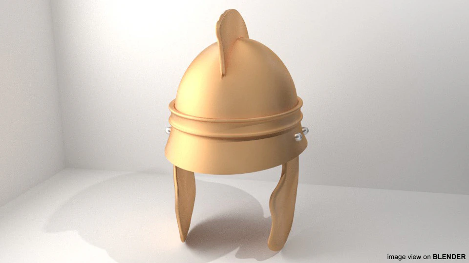 Ancient Combat Helmet - Roman Centurion 3D Model .c4d .max .obj .3ds .fbx .stl .blend 