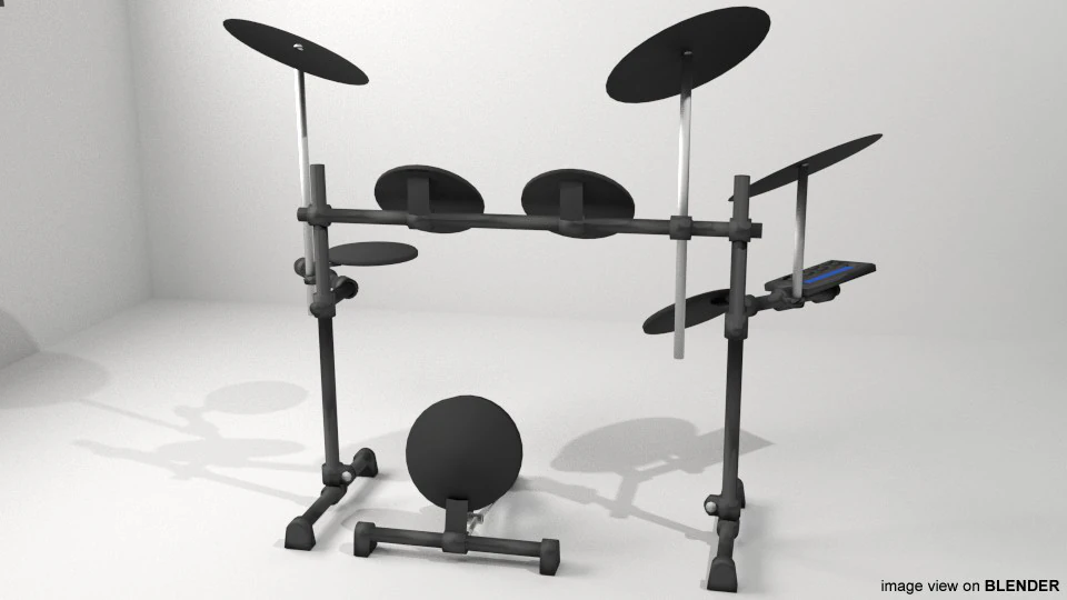Drum Set - Electronic 3D Model .c4d .max .obj .3ds .fbx .stl .blend 