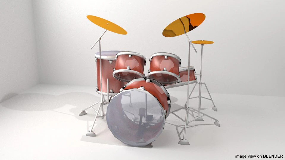 Drum Set - Modern 3D Model .c4d .max .obj .3ds .fbx .stl .blend 