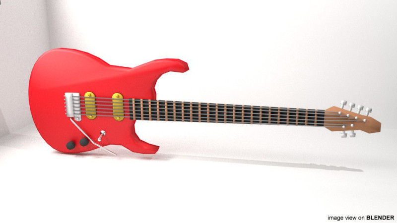 Guitar Electric - Type 1 3D 모델 .c4d .max .obj .3ds .fbx .stl .blend 