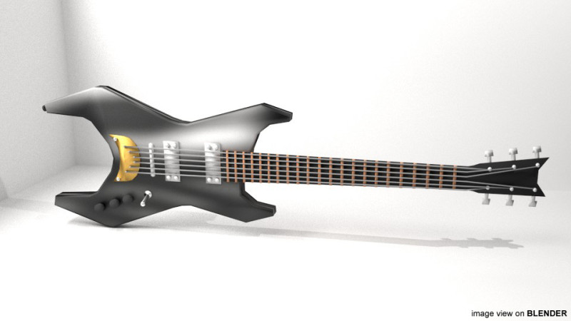 Guitar Electric - Type 3 3D Model .c4d .max .obj .3ds .fbx .stl .blend 