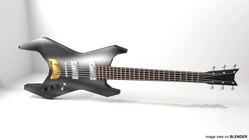 Guitar Electric - Type 3 3D Model .c4d .max .obj .3ds .fbx .stl .blend 