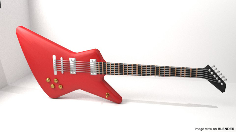 Guitar Electric - Type 4 3D Модель .c4d .max .obj .3ds .fbx .stl .blend 